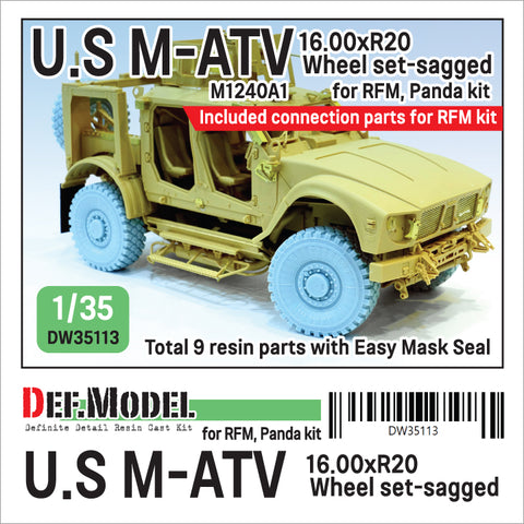 DEF Model DW35113 1/35 US M1240A1 M-atv Sagged wheel set ( for RFM 1/35)