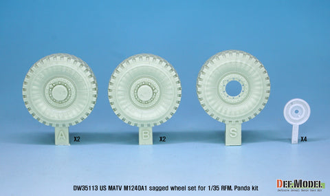 DEF Model DW35113 1/35 US M1240A1 M-atv Sagged wheel set ( for RFM 1/35)