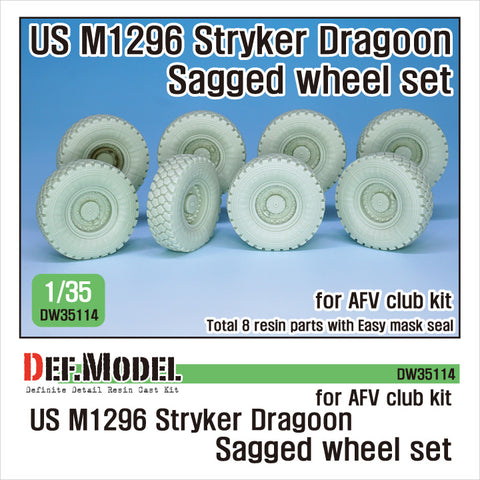 DEF Model DW35114 1/35 US M1296 Stryker Dragoon Sagged wheel set ( for AFV club 1/35)