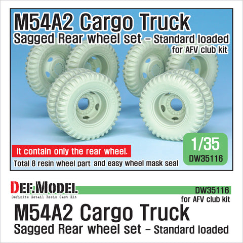 DEF Model DW35116 1/35 US M54A2 Cargo Truck Sagged Rear wheel set- Standard loaded ( for AFV club 1/35)