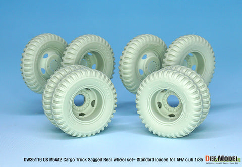 DEF Model DW35116 1/35 US M54A2 Cargo Truck Sagged Rear wheel set- Standard loaded ( for AFV club 1/35)