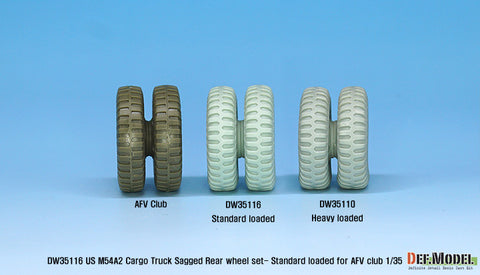 DEF Model DW35116 1/35 US M54A2 Cargo Truck Sagged Rear wheel set- Standard loaded ( for AFV club 1/35)