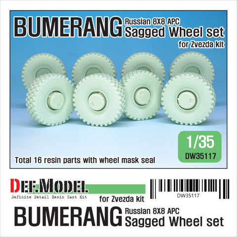 DEF Model DW35117 1/35 Russian VPK-7829 Bumerang APC Sagged wheel set ( for Zvezda 1/35)