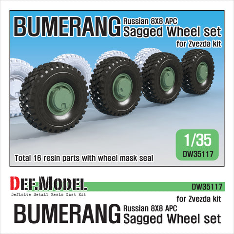 DEF Model DW35117 1/35 Russian VPK-7829 Bumerang APC Sagged wheel set ( for Zvezda 1/35)
