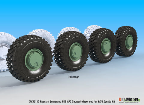 DEF Model DW35117 1/35 Russian VPK-7829 Bumerang APC Sagged wheel set ( for Zvezda 1/35)