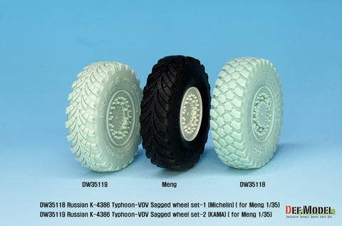 DEF Model DW35118 1/35 Russian K-4386 Typhoon-VDV Sagged wheel set 1- Michelin ( for meng 1/35)