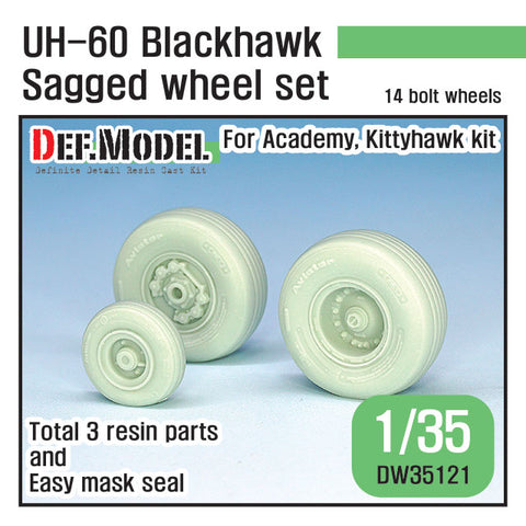 DEF Model DW35121 1/35 US UH-60 Blackhawk wheel set (for Academy, Kittyhawk 1/35)