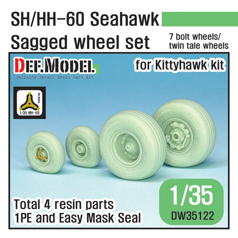 DEF Model DW35122 1/35 US SH/MH-60 Seahawk wheel set (for Kittyhawk 1/35)