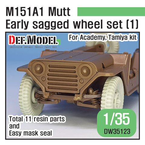 DEF Model DW35123 1/35 US M151A1 Early sagged wheel set (for Tamiya/Academy 1/35) (Included front suspension parts)