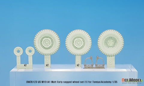 DEF Model DW35123 1/35 US M151A1 Early sagged wheel set (for Tamiya/Academy 1/35) (Included front suspension parts)