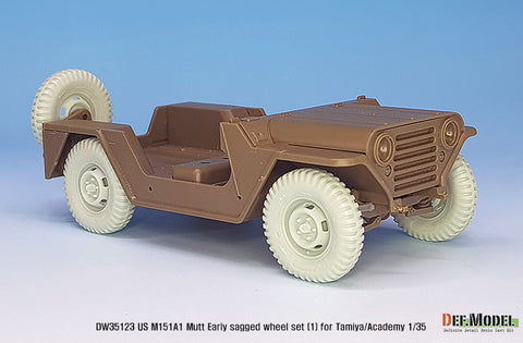 DEF Model DW35123 1/35 US M151A1 Early sagged wheel set (for Tamiya/Academy 1/35) (Included front suspension parts)