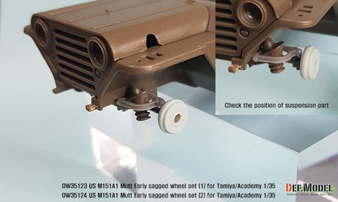 DEF Model DW35123 1/35 US M151A1 Early sagged wheel set (for Tamiya/Academy 1/35) (Included front suspension parts)