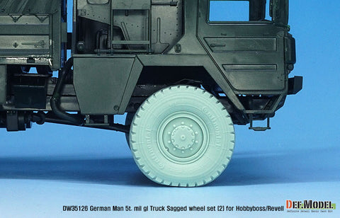 DEF Model DW35126 1/35 German Man 5t. mil gl Truck Sagged wheel set (2) Continetal HCS ( for Hobbyboss/Revell 1/35)
