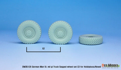 DEF Model DW35126 1/35 German Man 5t. mil gl Truck Sagged wheel set (2) Continetal HCS ( for Hobbyboss/Revell 1/35)