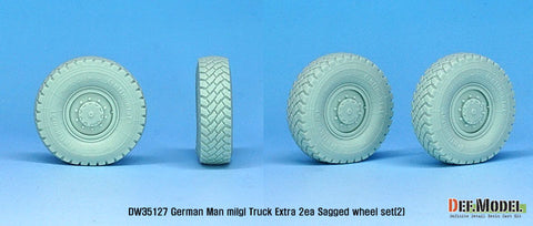 DEF Model DW35127 1/35 German Man milgl Truck Extra 2ea Sagged wheel set(2) Continetal HCS ( for Hobbyboss/Revell 1/35)