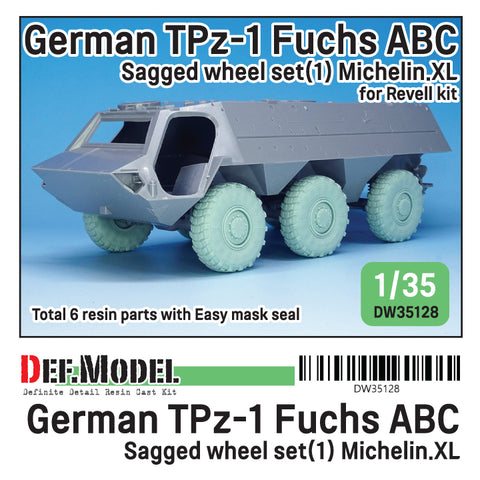 DEF Model DW35128 1/35 German TPz-1 Fuchs ABC Sagged wheel set (1) mich.XL( for Revell 1/35)