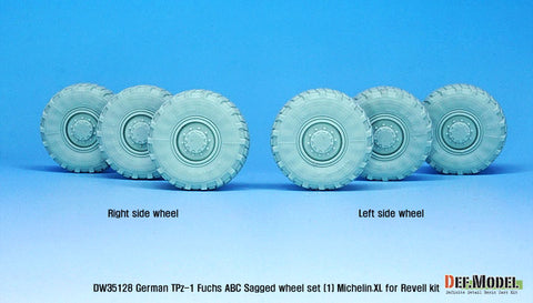 DEF Model DW35128 1/35 German TPz-1 Fuchs ABC Sagged wheel set (1) mich.XL( for Revell 1/35)