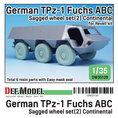 DEF Model DW35129 1/35 German TPz-1 Fuchs ABC Sagged wheel set (2) Continetal HCS ( for Revell 1/35)