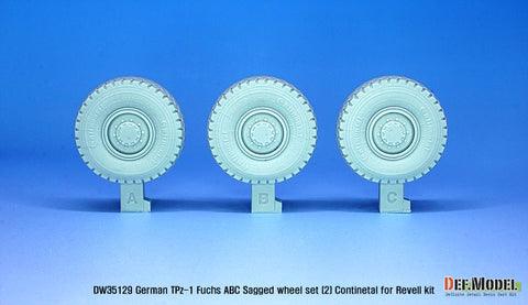 DEF Model DW35129 1/35 German TPz-1 Fuchs ABC Sagged wheel set (2) Continetal HCS ( for Revell 1/35)
