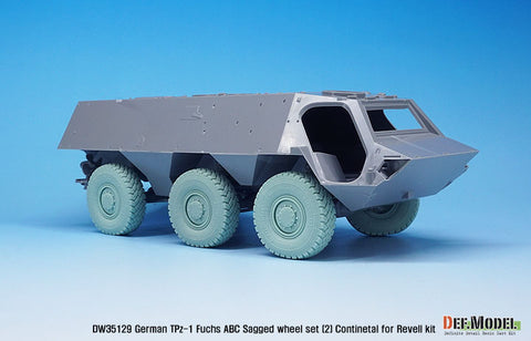 DEF Model DW35129 1/35 German TPz-1 Fuchs ABC Sagged wheel set (2) Continetal HCS ( for Revell 1/35)