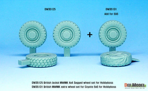 DEF Model DW35131 1/35 UK MWMIK extra sagged wheel set for 6x6 coyate ( for Hobbyboss 1/35)