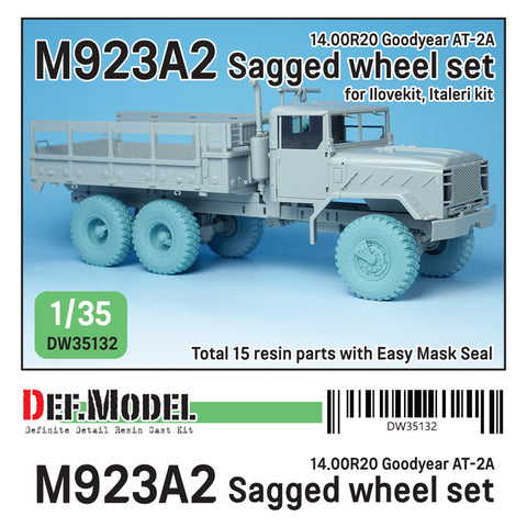 DEF Model DW35132 1/35 M923A2 BIG FOOT Truck Goodyear Sagged Wheel set (for Ilovekit, Italeri 1/35)