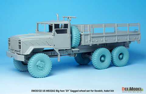 DEF Model DW35132 1/35 M923A2 BIG FOOT Truck Goodyear Sagged Wheel set (for Ilovekit, Italeri 1/35)