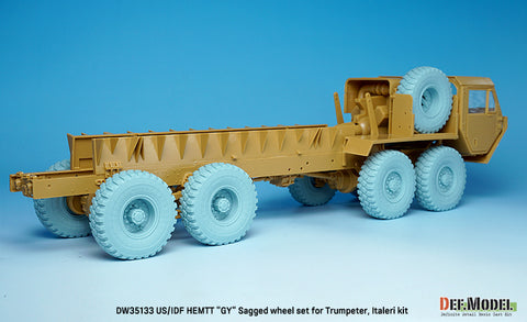 DEF Model DW35133 1/35 US, IDF M977 HEMTT Truck Goodyear Sagged Wheel set (for Italeri, Trumpeter, Etc. 1/35)