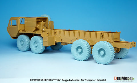 DEF Model DW35133 1/35 US, IDF M977 HEMTT Truck Goodyear Sagged Wheel set (for Italeri, Trumpeter, Etc. 1/35)