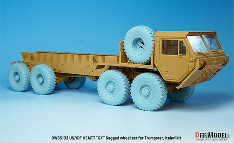 DEF Model DW35133 1/35 US, IDF M977 HEMTT Truck Goodyear Sagged Wheel set (for Italeri, Trumpeter, Etc. 1/35)