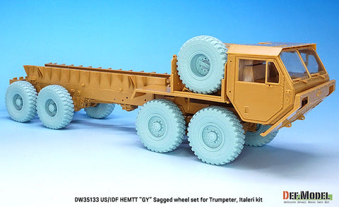 DEF Model DW35133 1/35 US, IDF M977 HEMTT Truck Goodyear Sagged Wheel set (for Italeri, Trumpeter, Etc. 1/35)