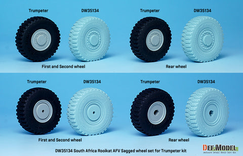 DEF Model DW35134 1/35 South African Rooikat AFV Sagged Wheel set (for Trumpeter 1/35)