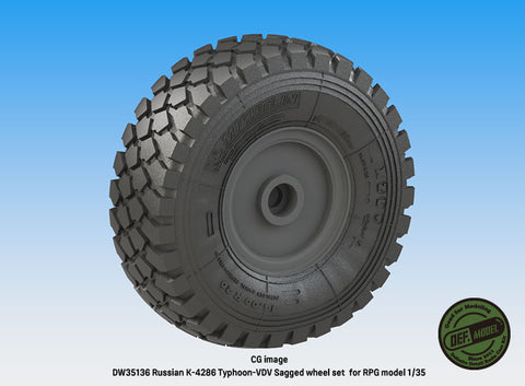 DEF Model DW35136 1/35 Russian K-4386 Typhoon-VDV Sagged wheel set - Michelin ( for RPG model 1/35)