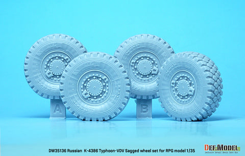 DEF Model DW35136 1/35 Russian K-4386 Typhoon-VDV Sagged wheel set - Michelin ( for RPG model 1/35)