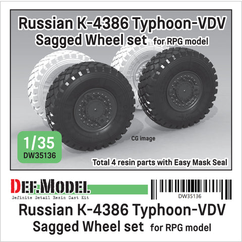 DEF Model DW35136 1/35 Russian K-4386 Typhoon-VDV Sagged wheel set - Michelin ( for RPG model 1/35)