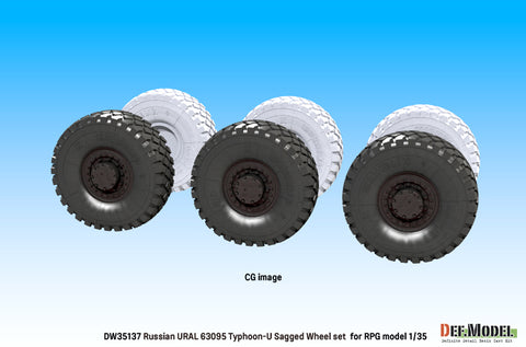 DEF Model DW35137 1/35 Russian Typhoon-U 6X6 MRAP Sagged Wheel set (for RPG model 1/35)