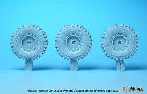 DEF Model DW35137 1/35 Russian Typhoon-U 6X6 MRAP Sagged Wheel set (for RPG model 1/35)