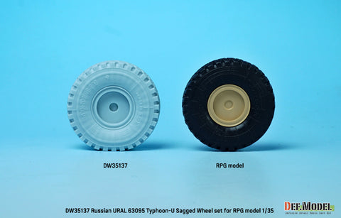 DEF Model DW35137 1/35 Russian Typhoon-U 6X6 MRAP Sagged Wheel set (for RPG model 1/35)