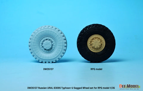 DEF Model DW35137 1/35 Russian Typhoon-U 6X6 MRAP Sagged Wheel set (for RPG model 1/35)