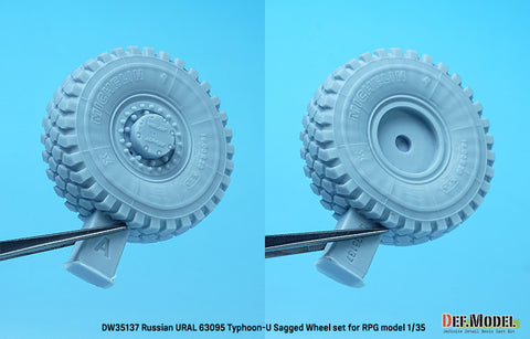 DEF Model DW35137 1/35 Russian Typhoon-U 6X6 MRAP Sagged Wheel set (for RPG model 1/35)