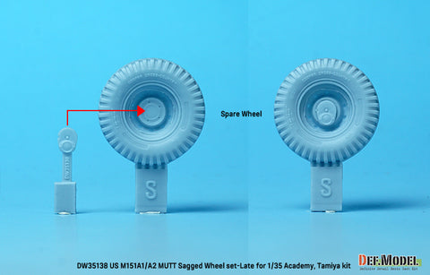 DEF Model DW35138 1/35 US M151A1/A2 sagged wheel set (for Tamiya/Academy 1/35) (Included front suspension parts)