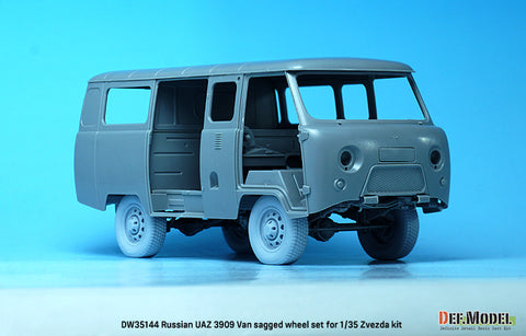 DEF Model DW35144 1/35 Russian UAZ 3909 Van sagged wheel set (for Zvezda 1/35)