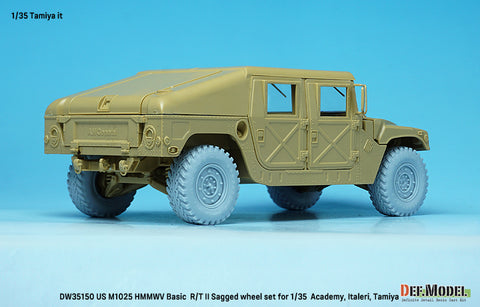 DEF Model DW35150 1/35 US M1025 HMMWV Basic R/T II Sagged wheel set (for Academy, Italeri, Tamiya 1/35) New tooling