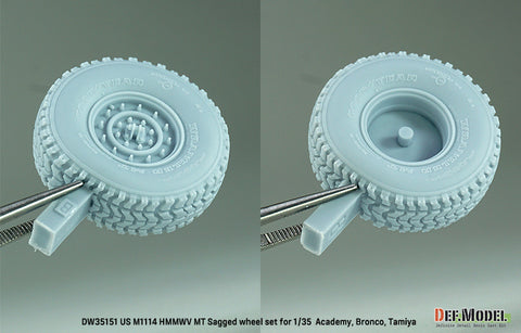 DEF Model DW35151 1/35 US M1025/M1114 HMMWV MT Sagged Wheel set (for Tamiya, Academy, Bronco kit)