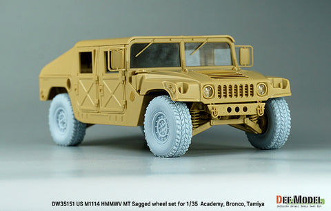 DEF Model DW35151 1/35 US M1025/M1114 HMMWV MT Sagged Wheel set (for Tamiya, Academy, Bronco kit)