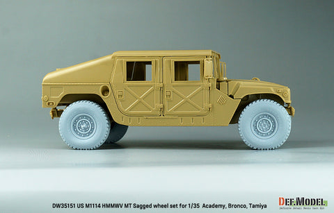 DEF Model DW35151 1/35 US M1025/M1114 HMMWV MT Sagged Wheel set (for Tamiya, Academy, Bronco kit)