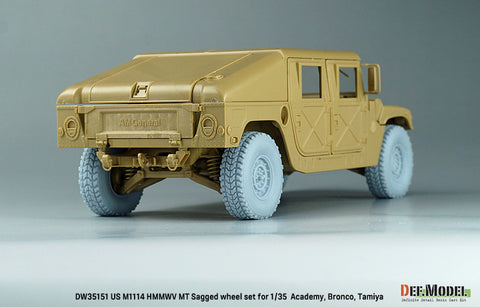 DEF Model DW35151 1/35 US M1025/M1114 HMMWV MT Sagged Wheel set (for Tamiya, Academy, Bronco kit)