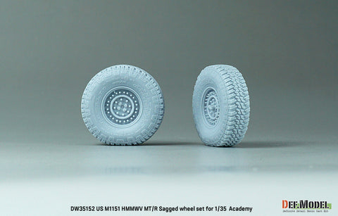DEF Model DW35152 1/35 US M1151 HMMWV MT/R Sagged Wheel set (for Academy 1/35 M1151)