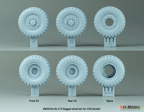 DEF Model DW35153 1/35 US JLTV Sagged wheel set ( for ILK/RFM 1/35)