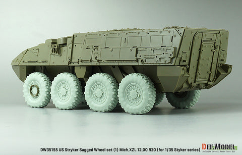 DEF Model DW35155 1/35 US M1126 Stryker XML Sagged wheel set (1) (for Stryker series 1/35)-Retool DW35010A